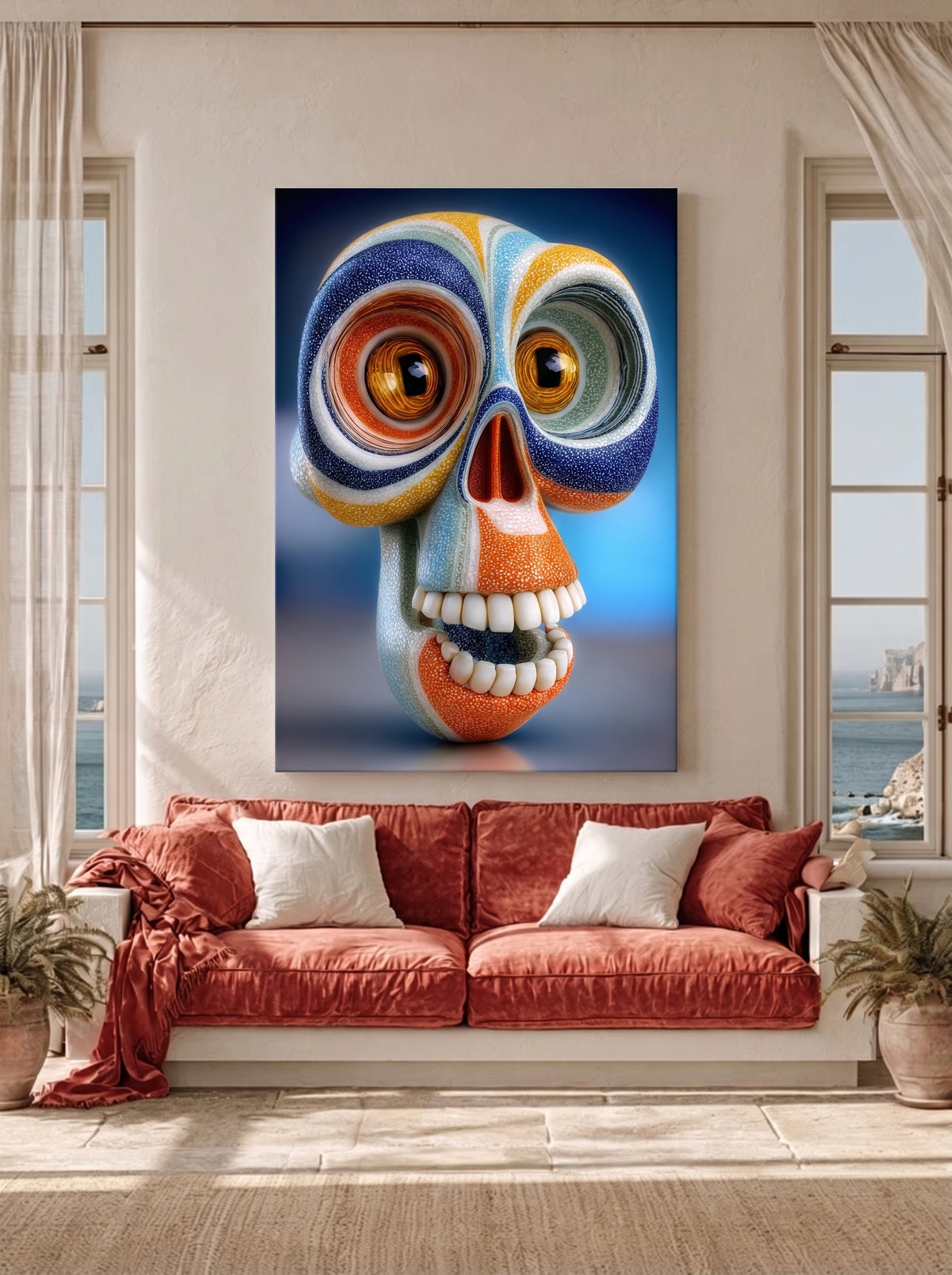Ceramic Art Skull 409