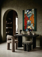 Red and Orange Profiles – Surreal Art Nouveau Sculptural Wall Art 410