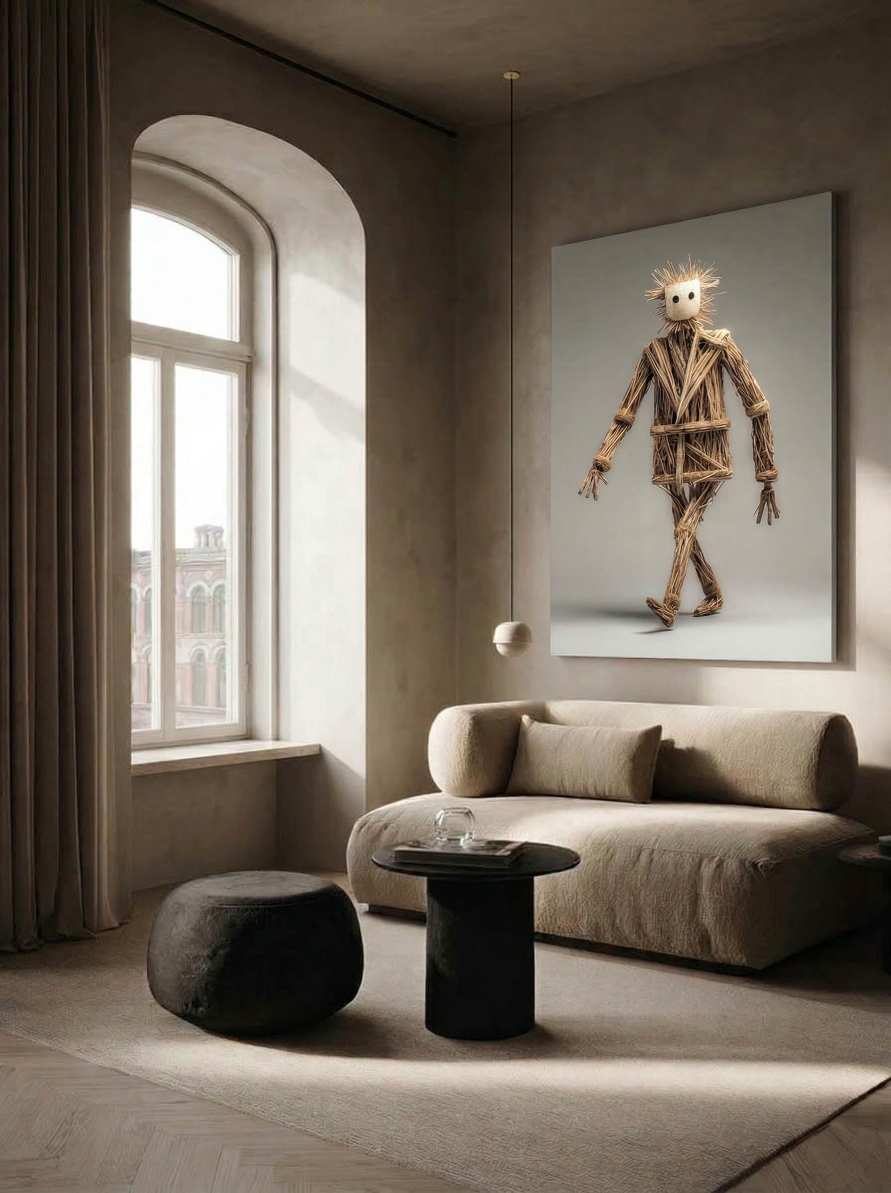 Straw Man – Surreal Wabi Sabi Natural Figure Wall Art 416