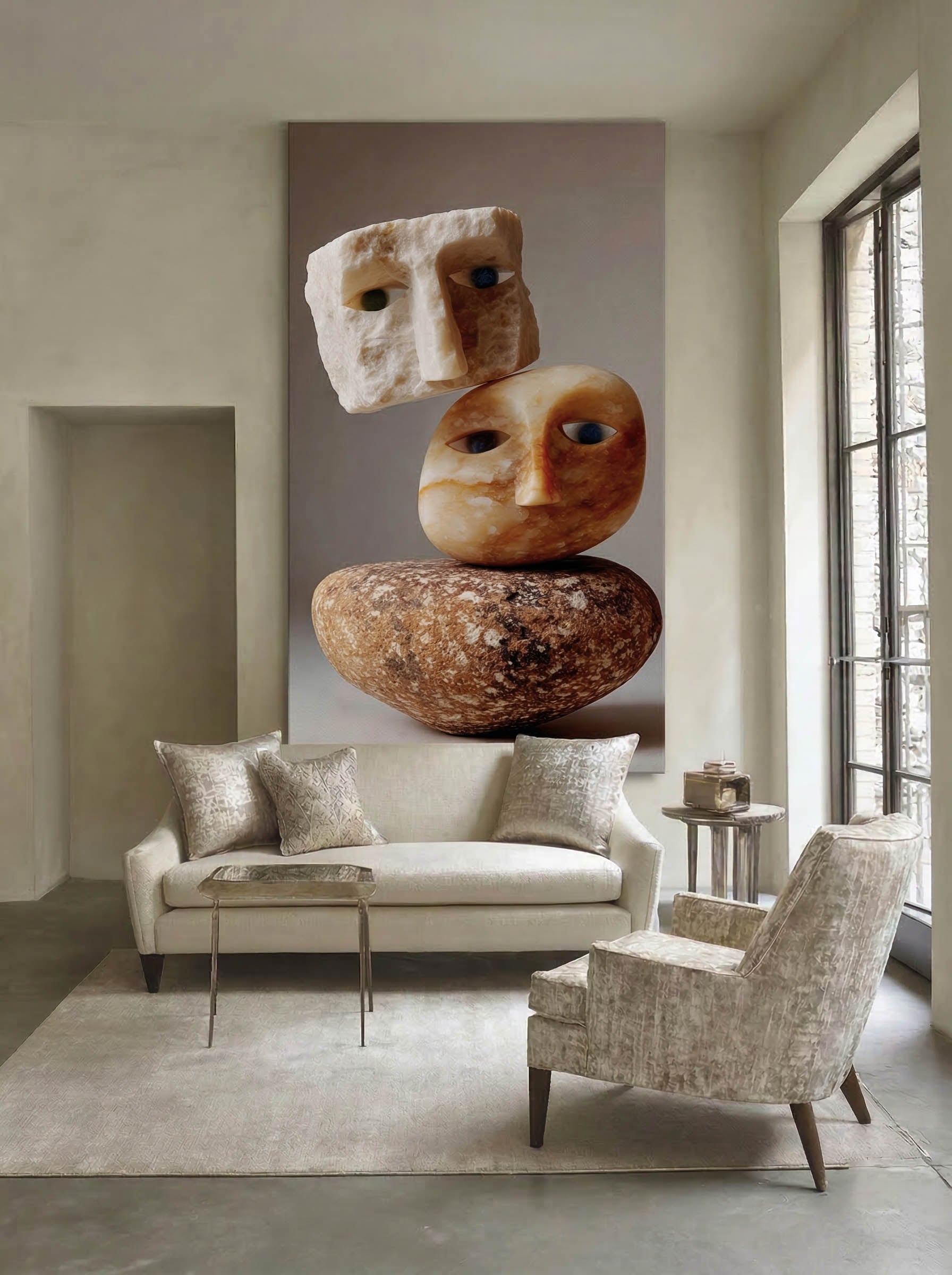 Stone Stack – Surreal Wabi Sabi Stone Portrait Wall Art 422 Secondary image