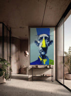Blue Hat Man – Surreal Expressive Cross-Hatch Wall Art 425