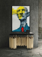 Yellow Splash – Surreal Expressive Line Portrait Wall Art 426