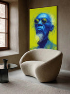 Blue Elder – Surreal Urban Line Art Portrait Wall Art 427