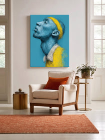 Blue Scribble Portrait 428