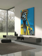 Blue Note Player – Surreal Expressive Musician Wall Art 430