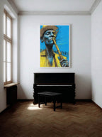 Blue Note Player – Surreal Expressive Musician Wall Art 430
