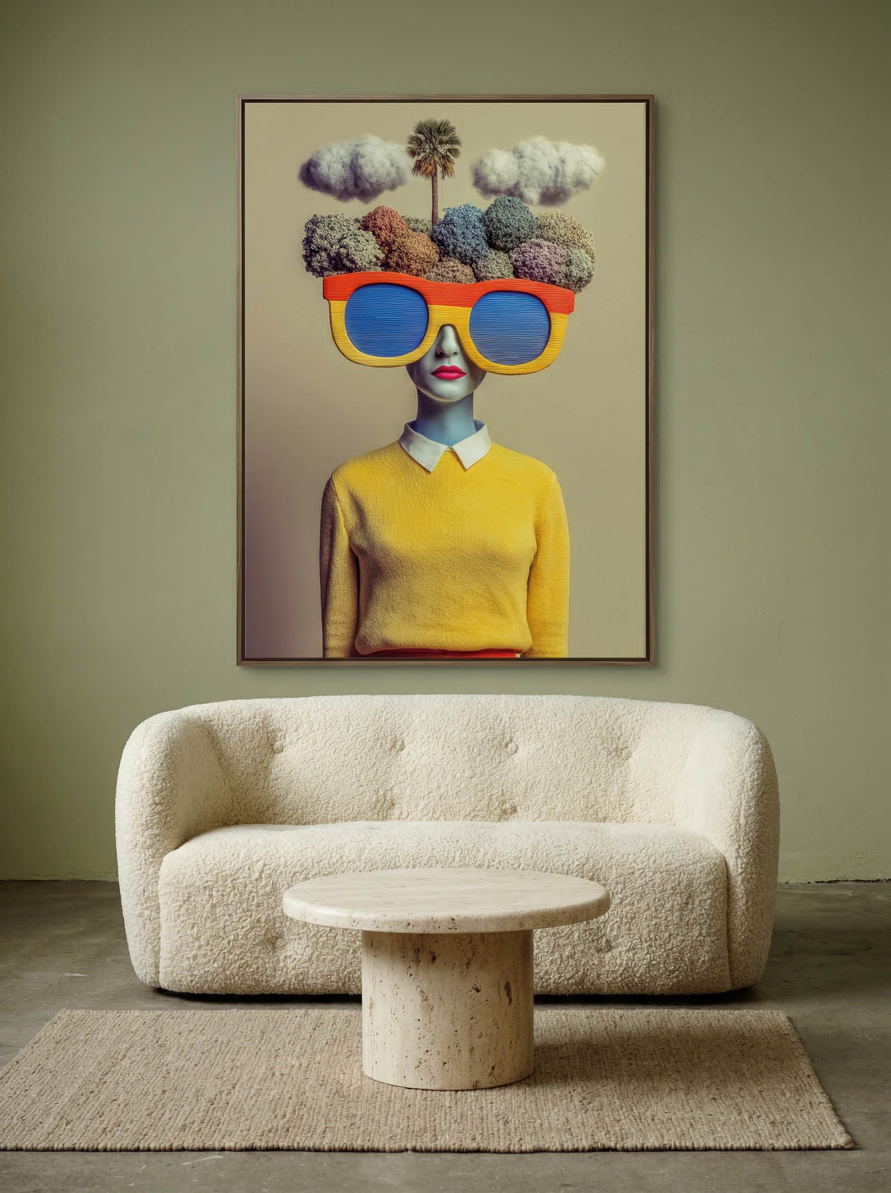Garden Vision – Surreal Retro Botanical Portrait Wall Art 432