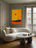 Heat Over the City – Surreal Graphic Cityscape Wall Art 435