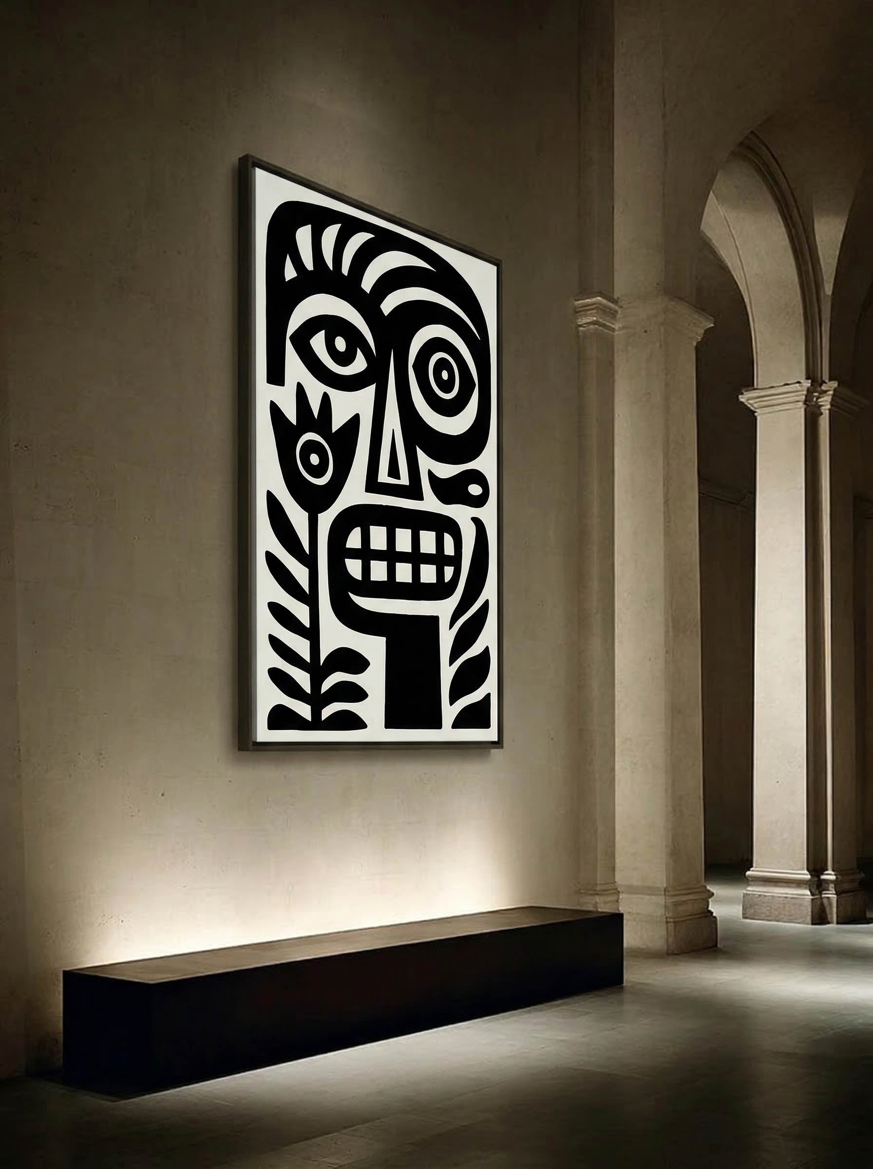 Plant Face Folk – Surreal Primitive Folk Print Wall Art 437 Secondary image