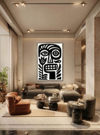 Plant Face Folk – Surreal Primitive Folk Print Wall Art 437