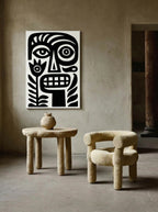 Plant Face Folk – Surreal Primitive Folk Print Wall Art 437
