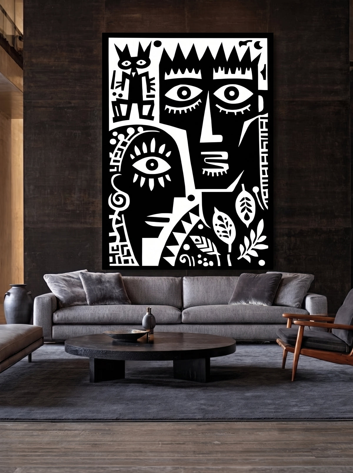 Block Print Faces 438