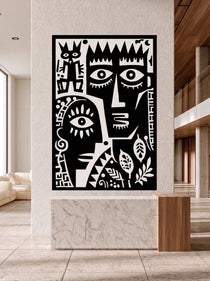 Block Print Faces 438