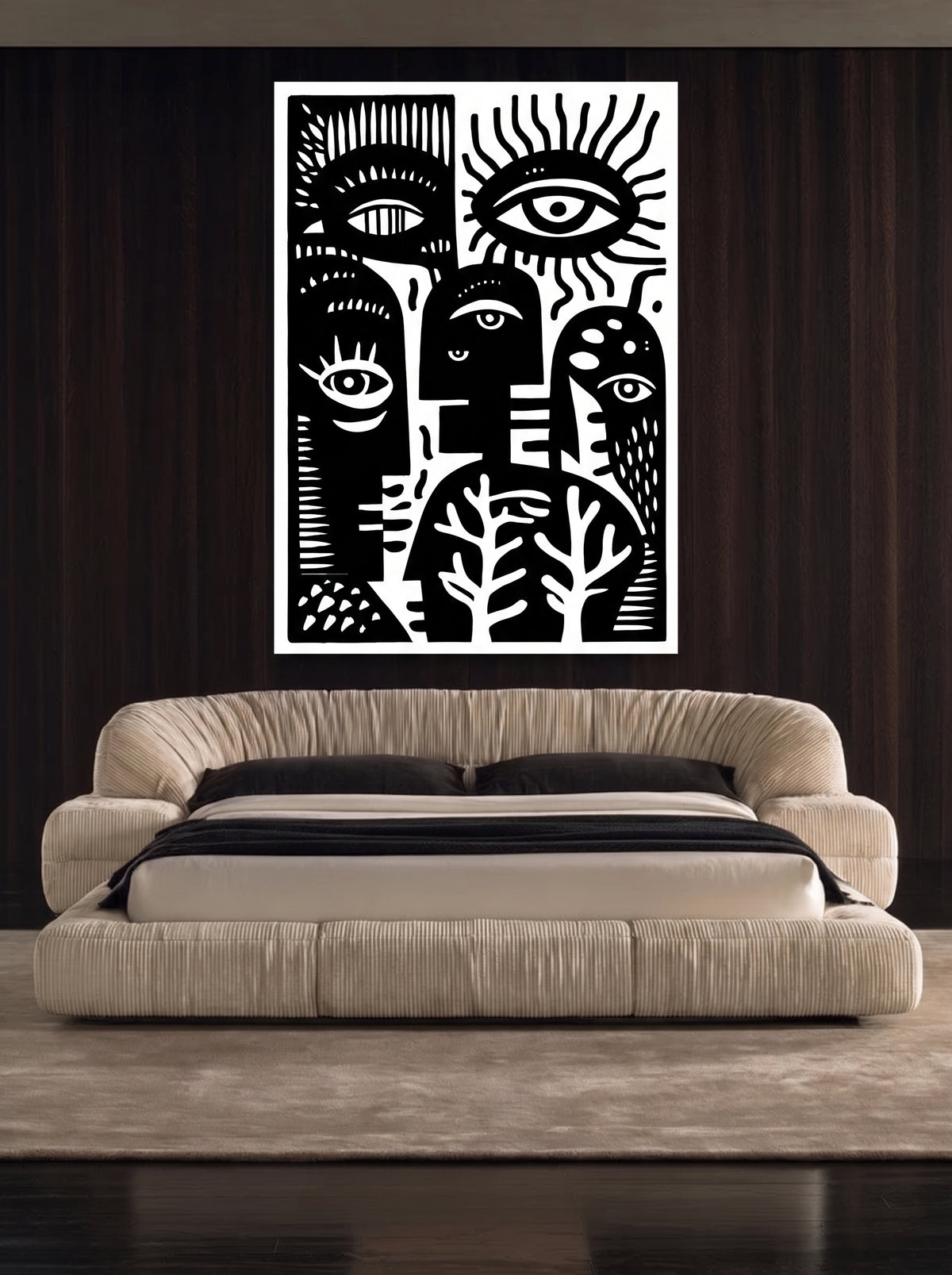 Linocut Art Watchers 439