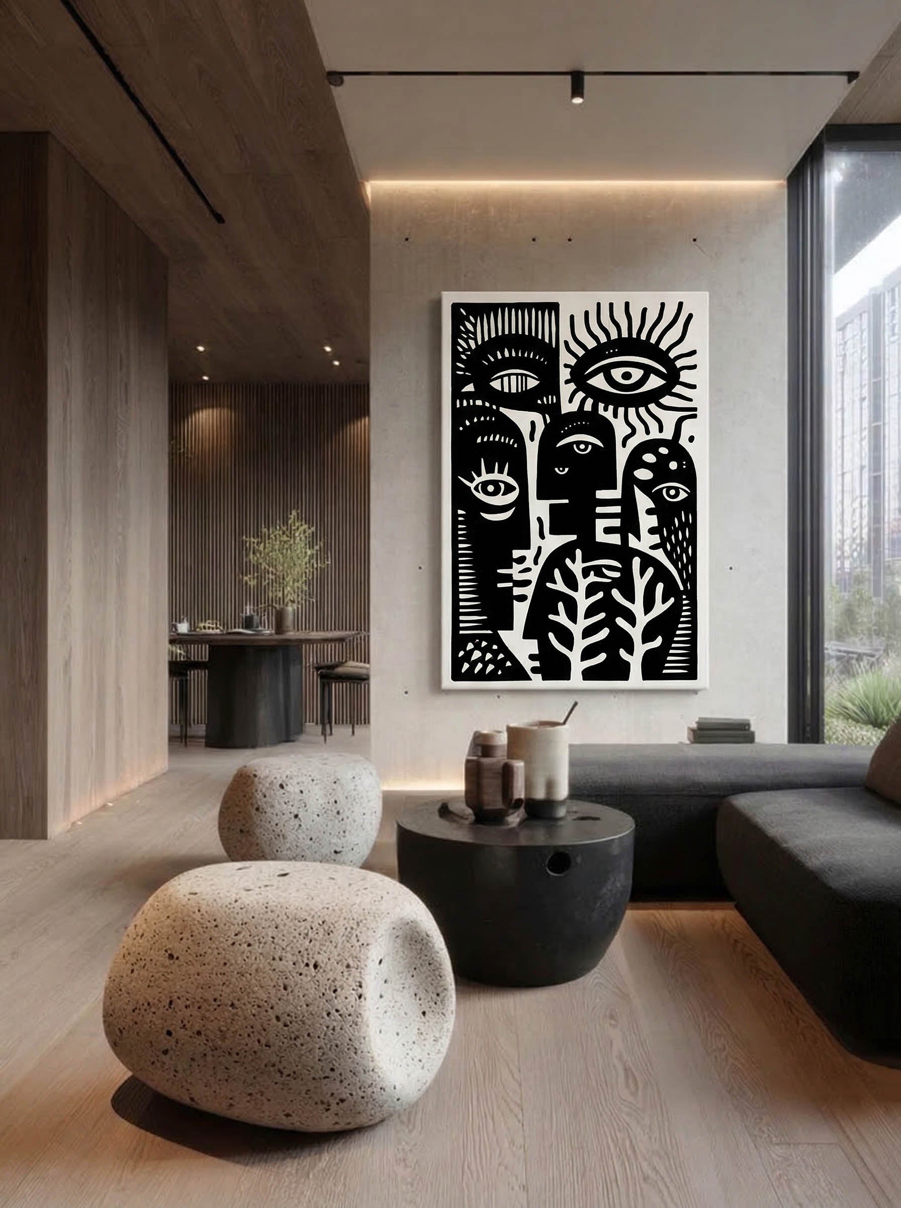 Eyes and Branches – Surreal Folk Graphic Print Wall Art 439