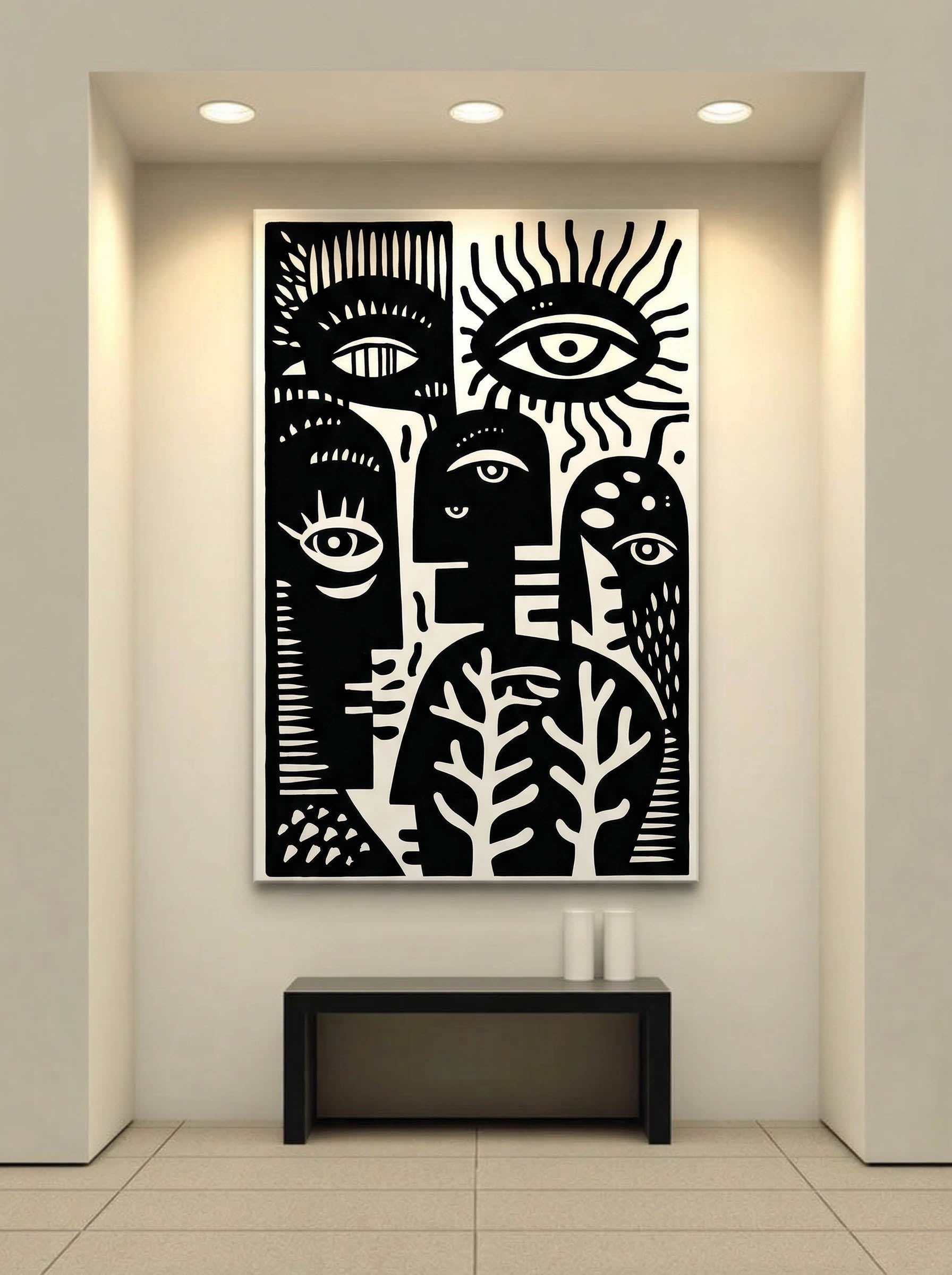 Eyes and Branches – Surreal Folk Graphic Print Wall Art 439