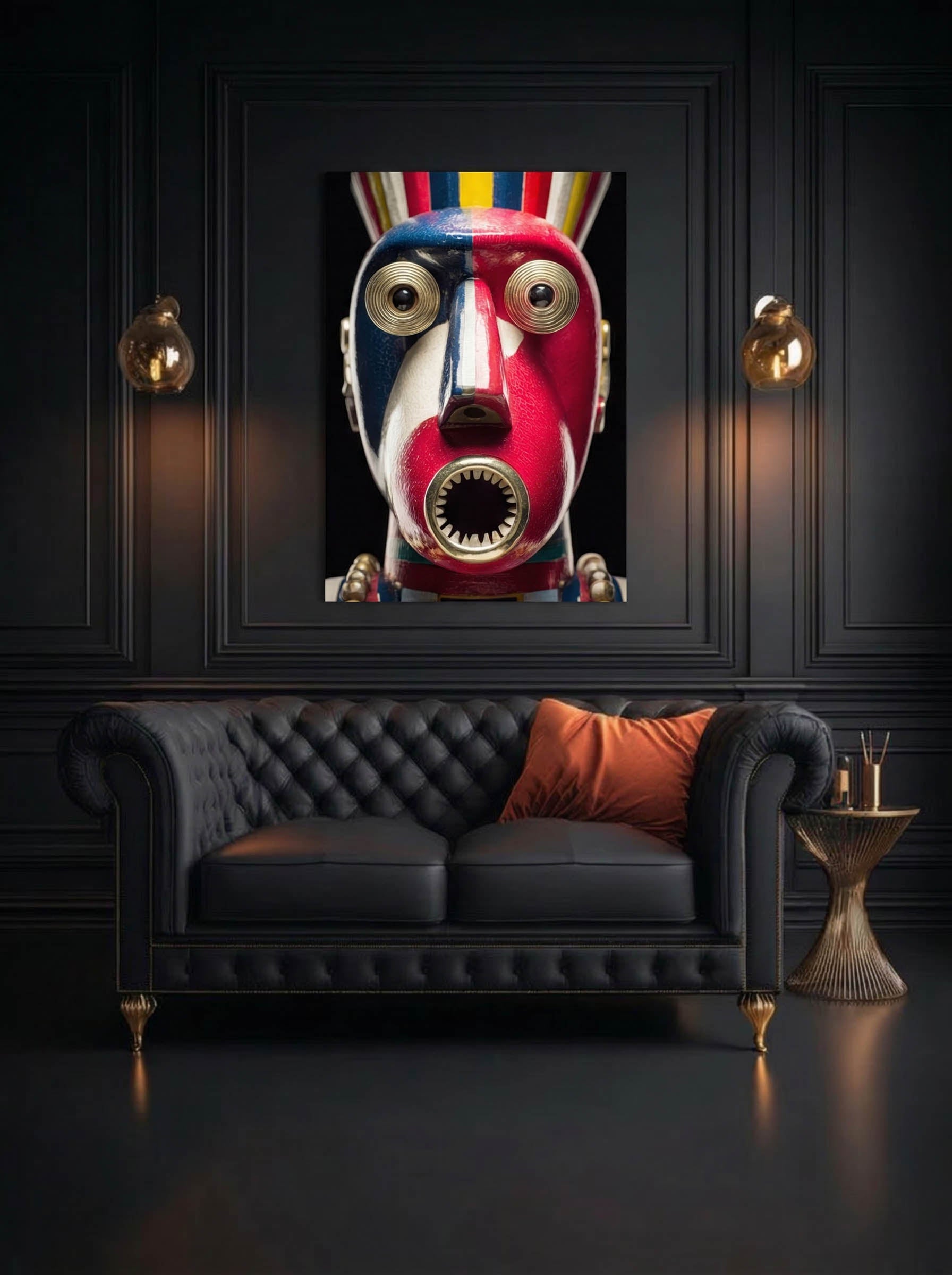 Painted Totem – Surreal Folk Craft Totem Wall Art 442 Secondary image