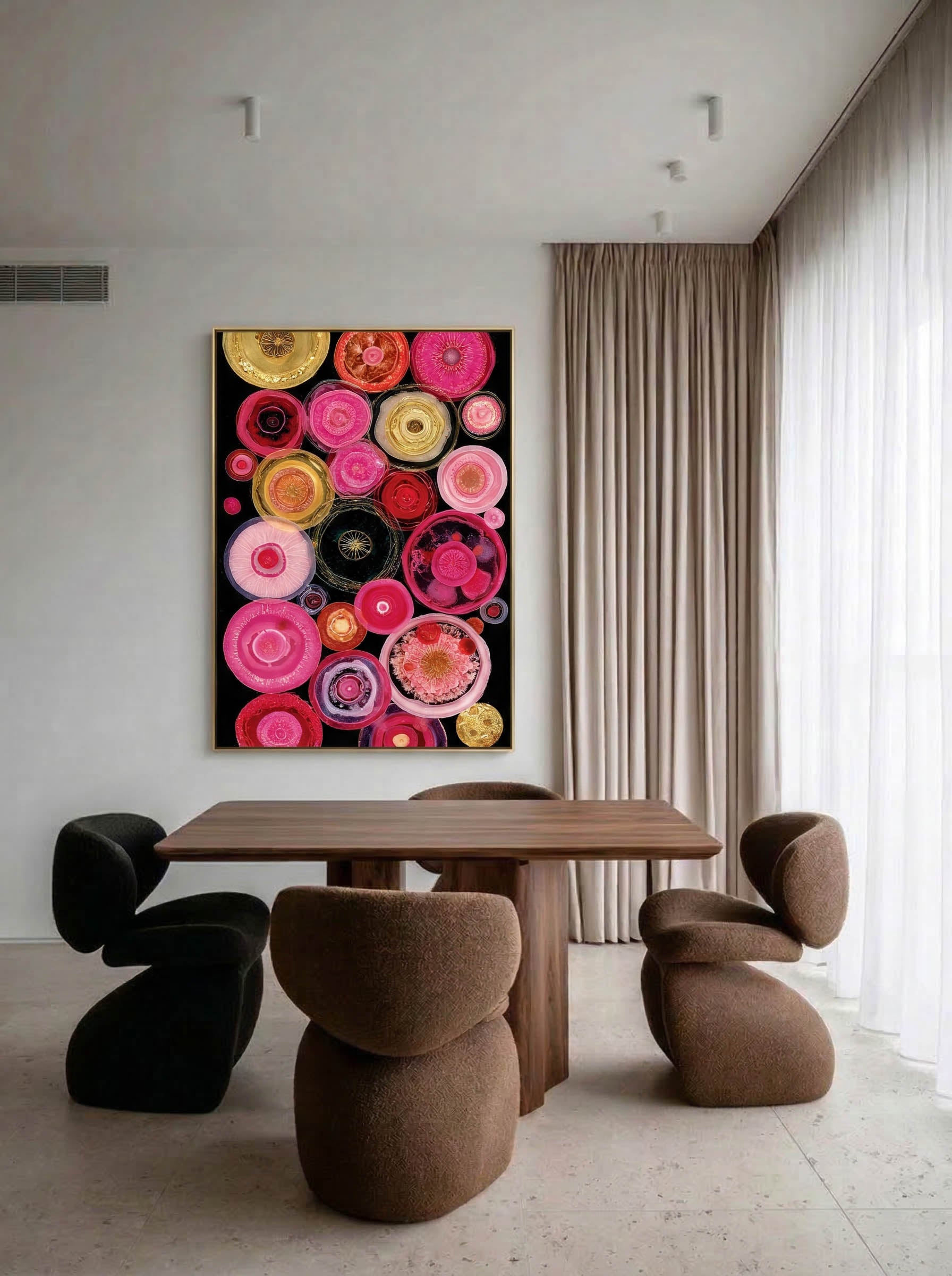 Pink Rounds – Surreal Abstract Floral Botanical Wall Art 443 Secondary image