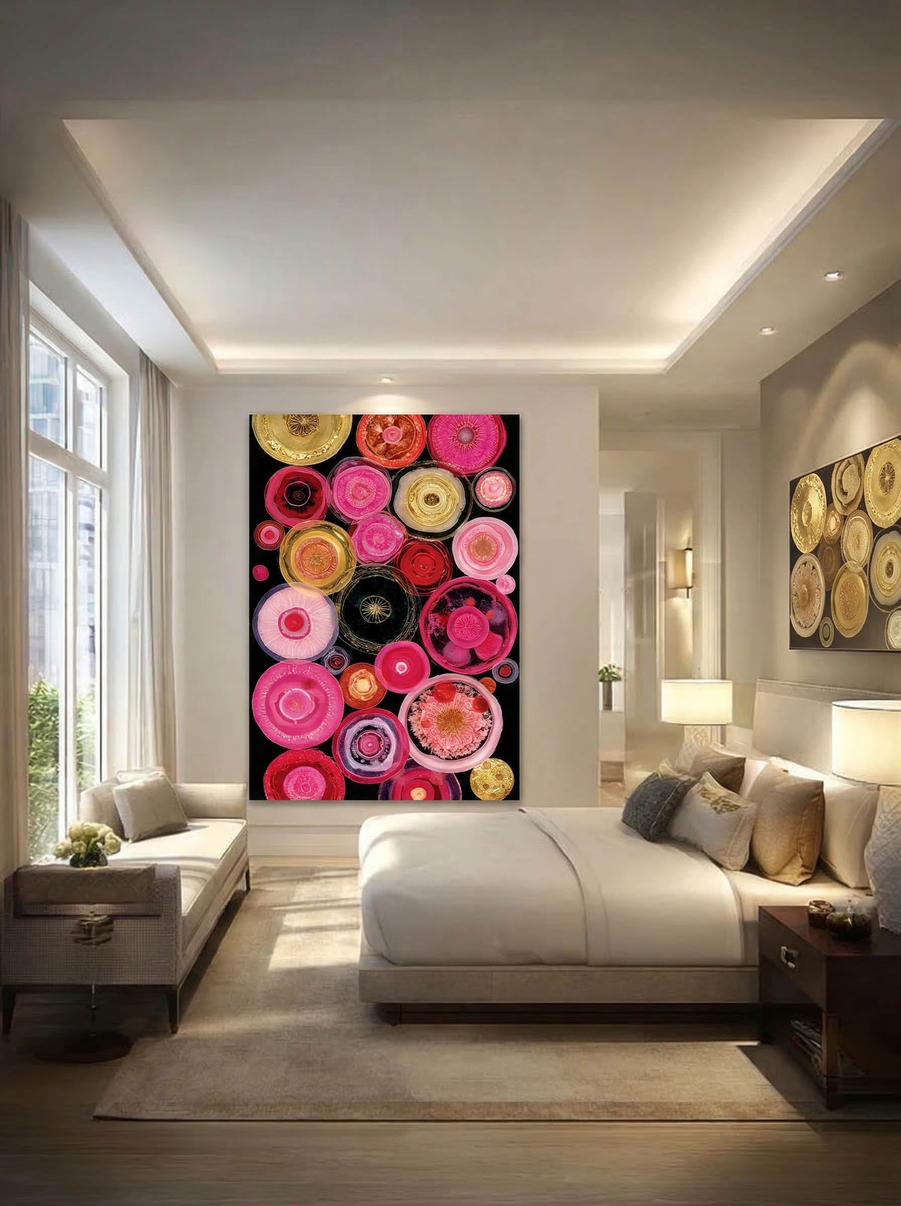 Pink Rounds – Surreal Abstract Floral Botanical Wall Art 443