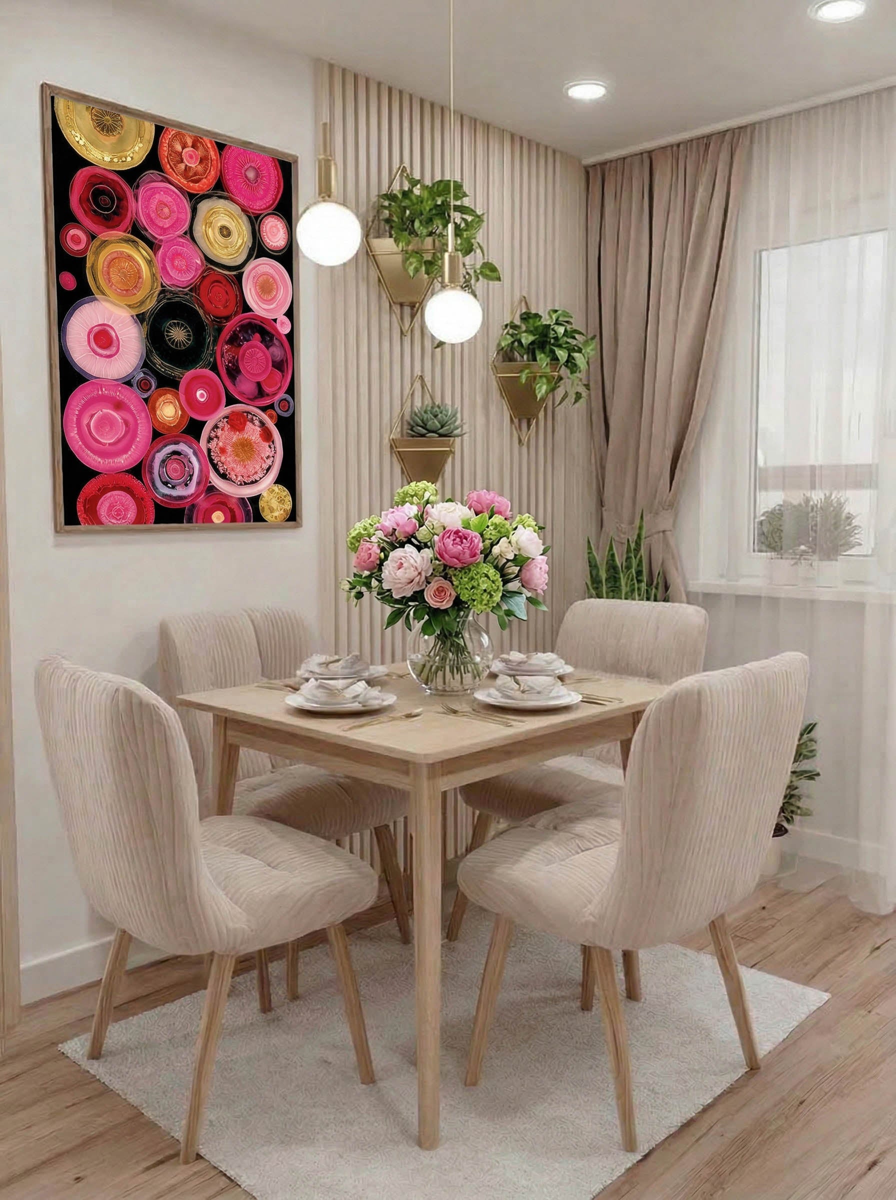 Pink Rounds – Surreal Abstract Floral Botanical Wall Art 443