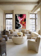 Coral and Crimson – Surreal Organic Abstract Wall Art 444