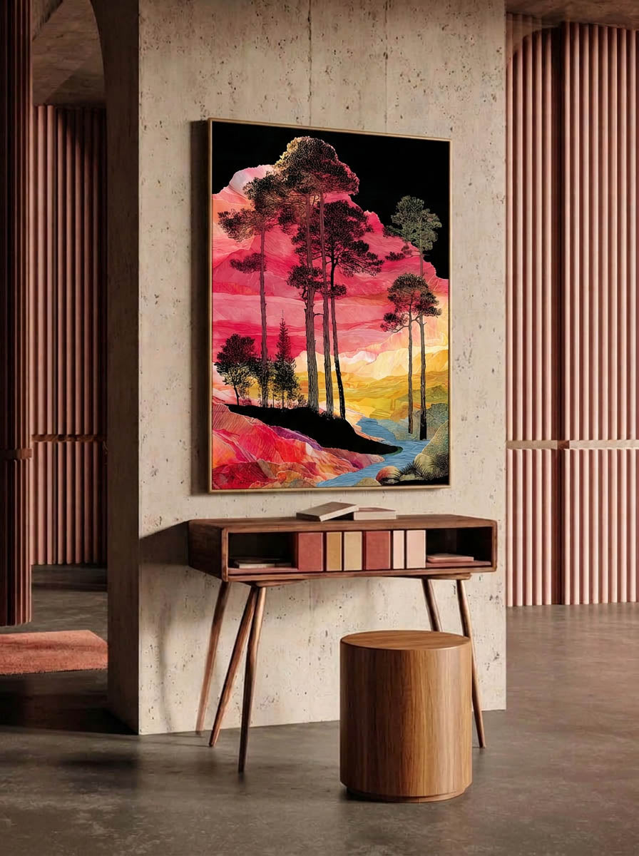 Canyon Pines – Surreal Botanical Landscape Wall Art 445
