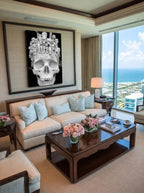 Skull and Figures – Surreal Sculptural Memento Mori Wall Art 446