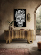 Skull and Figures – Surreal Sculptural Memento Mori Wall Art 446