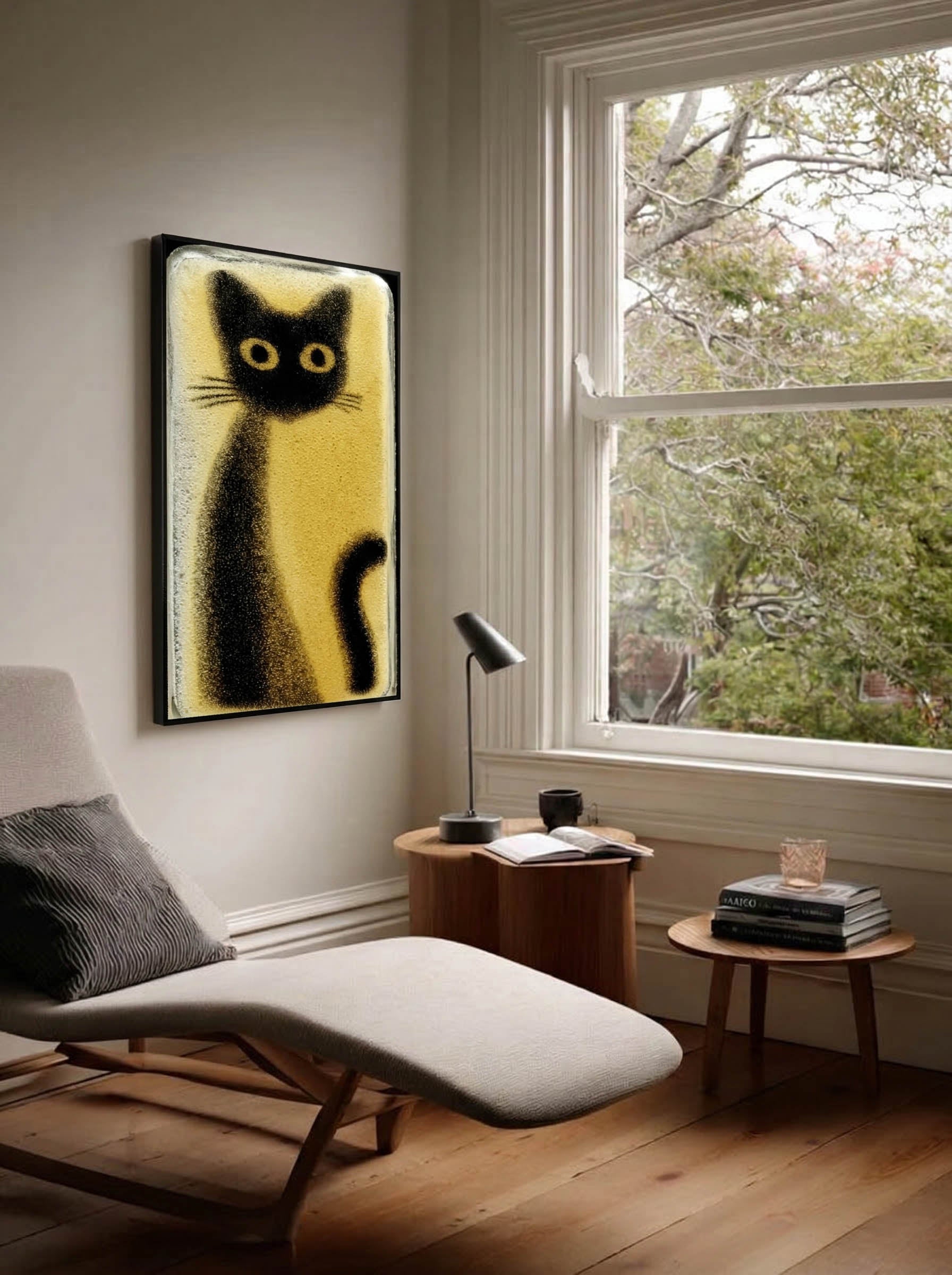 Cat in Amber – Surreal Whimsical Cat Portrait Wall Art 449 Secondary image