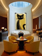 Cat in Amber – Surreal Whimsical Cat Portrait Wall Art 449