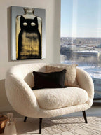 Black Cat Bottle – Surreal Minimalist Cat Wall Art 451