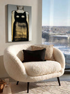 Black Cat Bottle – Surreal Minimalist Cat Wall Art 451