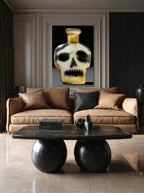 Skull in Glass – Surreal Curiosity Skull Bottle Wall Art 452