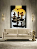 Ships in Glass – Surreal Pirate Bottle Narrative Wall Art 453