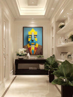 Block Head – Surreal Cubist Craft Portrait Wall Art 457