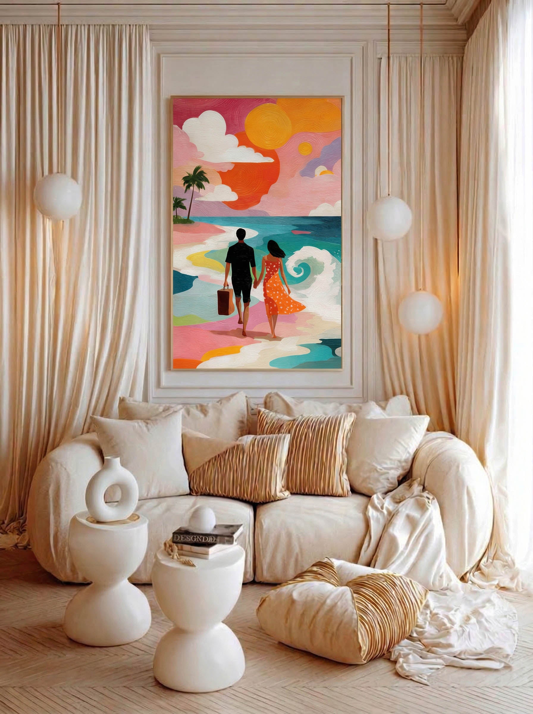Vibrant Couple – Surreal Tropical Graphic Couple Wall Art 459
