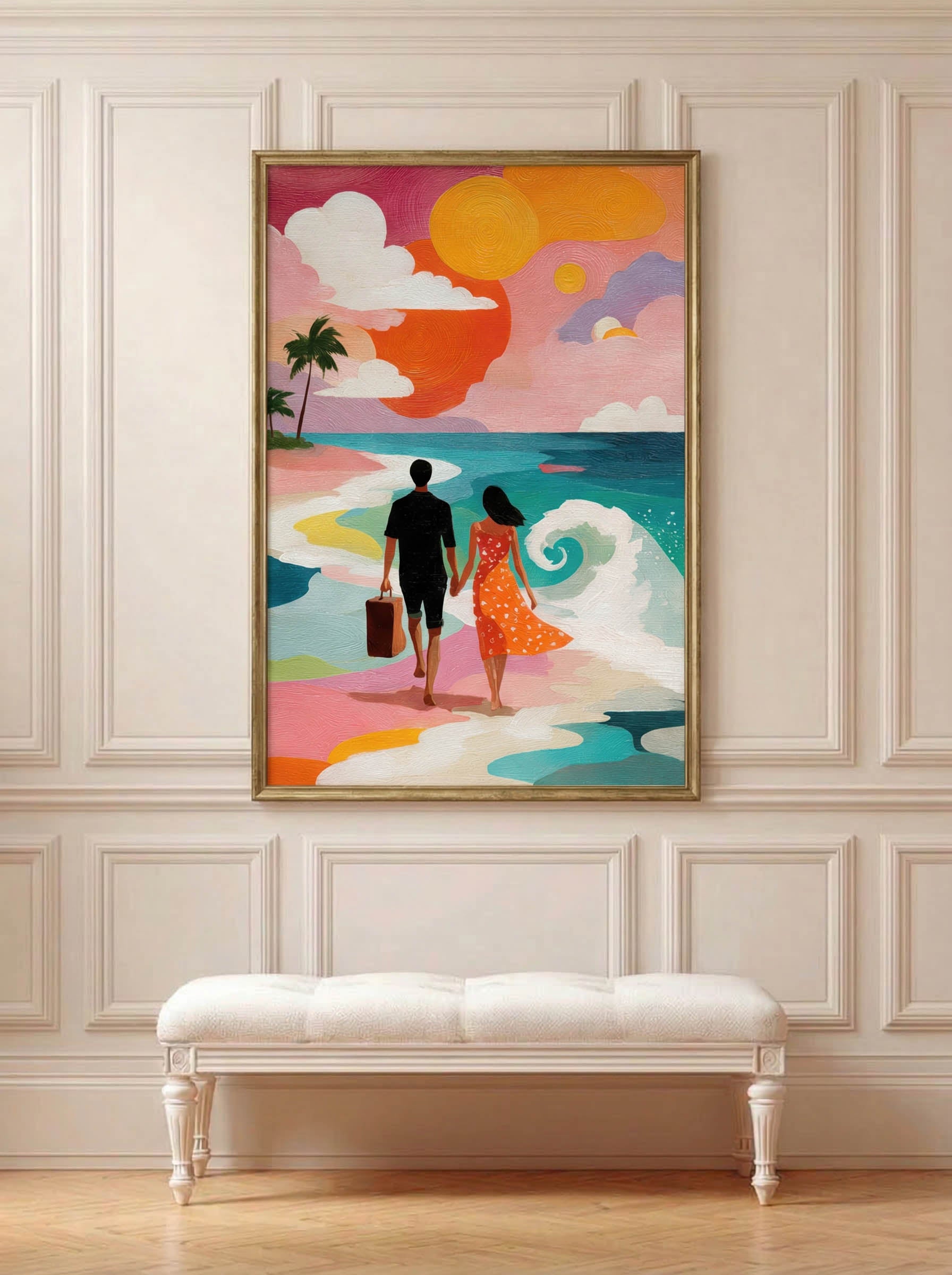 Vibrant Couple – Surreal Tropical Graphic Couple Wall Art 459