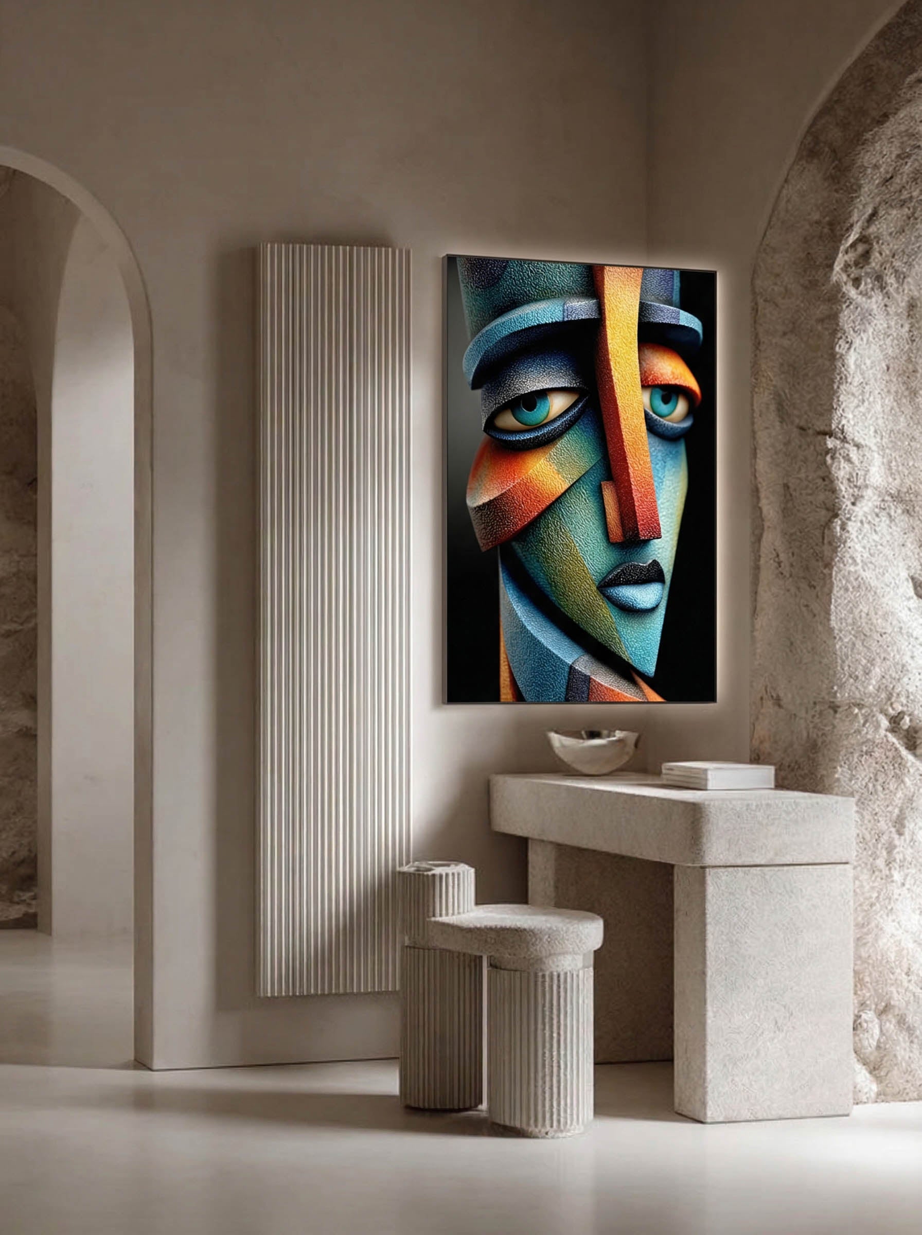 Faceted Face – Surreal Cubist Geometric Portrait Wall Art 461 Secondary image