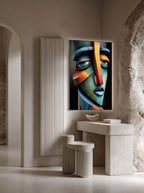 Faceted Face – Surreal Cubist Geometric Portrait Wall Art 461