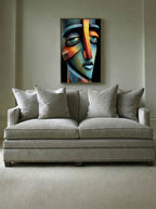 Faceted Face – Surreal Cubist Geometric Portrait Wall Art 461