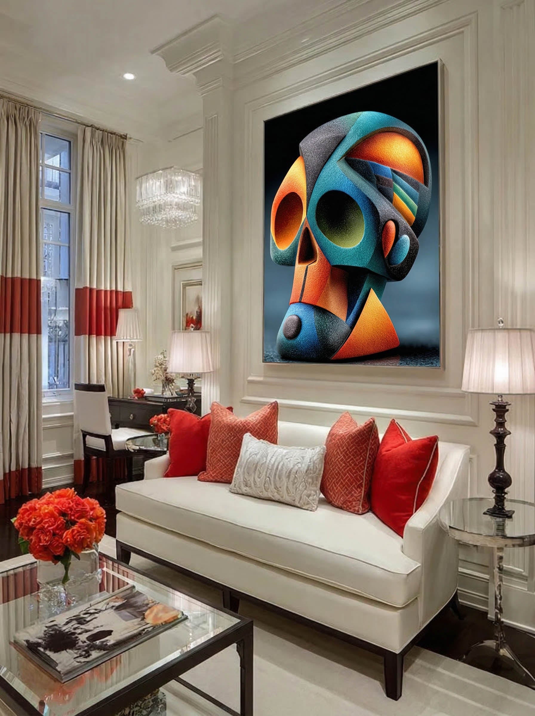 Prismatic Vision – Surreal Cubist Profile Wall Art 462