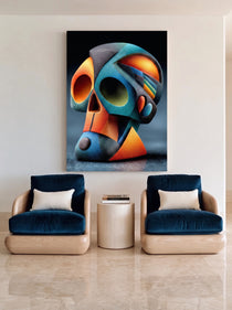 Cubist Sculpture Skull 462