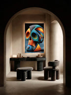 Prismatic Vision – Surreal Cubist Profile Wall Art 462