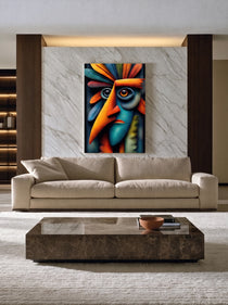 Feathered Cubist Portrait 463