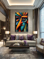 Prismatic Persona – Surreal Vibrant Relief Portrait Wall Art 463