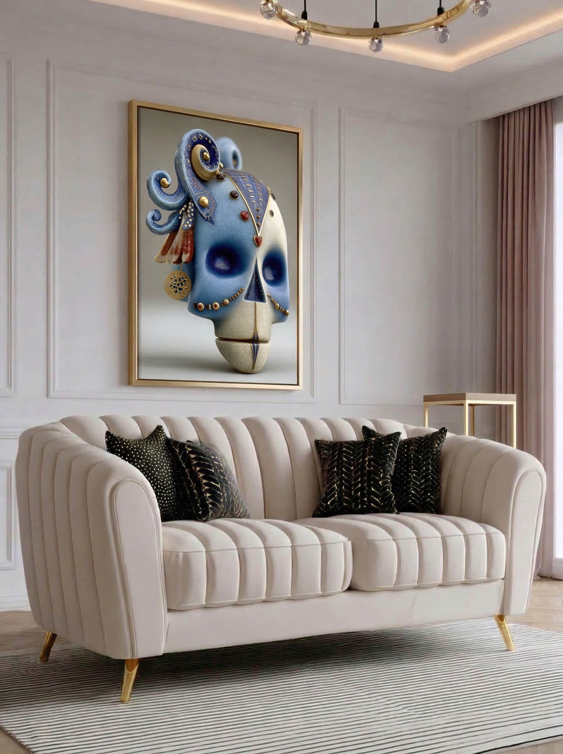 Cerulean Elegance – Surreal Ceramic Ornate Wall Art 465 Secondary image