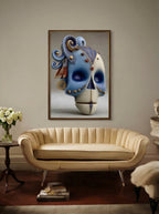 Cerulean Elegance – Surreal Ceramic Ornate Wall Art 465