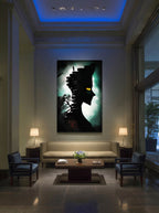 Midnight Ascent – Surreal Staircase Silhouette Wall Art 467