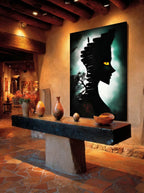 Midnight Ascent – Surreal Staircase Silhouette Wall Art 467