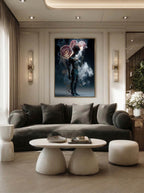 Neon Reverie – Surreal Atmospheric Gold Wire Wall Art 472